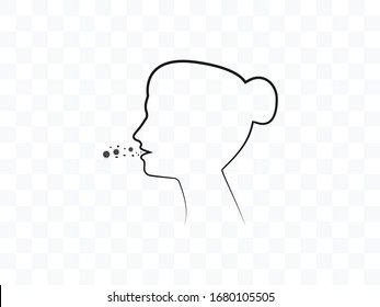 Common cold, cough, flu icon. Vector illustration, flat design.