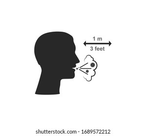 Cría común, tos, icono de la gripe. Ilustración vectorial, diseño plano.