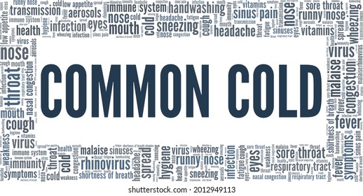 Common Cold vector illustration word cloud isolated on a white background.