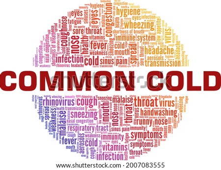Common Cold vector illustration word cloud isolated on a white background.