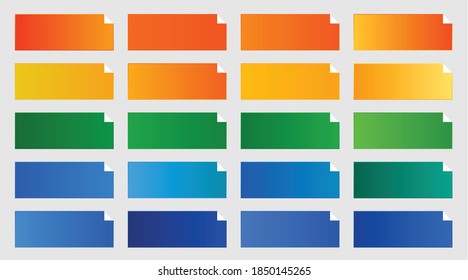 common color gradients pack orange green   blue shade
