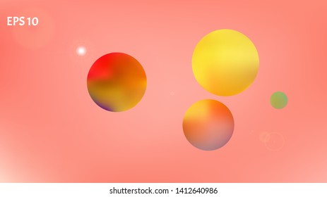 Common colorific illustration idea. Background texture, graphic. Cool space fantasy. Coral colored. Super planets themed background. Colorful background theme.