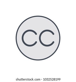 Common copy copyright creative restriction right icon. Vector illustration