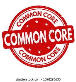 Common core grunge rubber stamp on white background, vector illustration