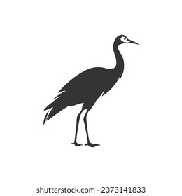 Icono de pájaro grúa común sobre fondo blanco - Ilustración vectorial simple