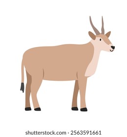 Common eland cartoon clipart. Antelope common eland vector illustration in flat style. Hand-drawn wild animal concept