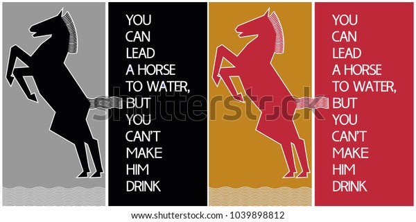 Common English Proverbs Can Lead Horse Stock Vector Royalty Free