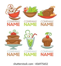 common food and everyday meal, vector collection of symbols and emblems for your icon, logo and menu