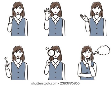 Common gestures of female office workers