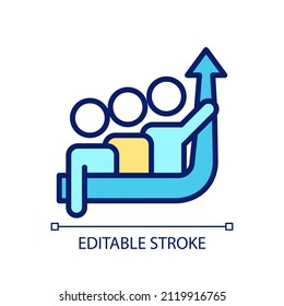 Common goal pixel perfect RGB color icon. Motivation for success. Growth in group progress. Isolated vector illustration. Simple filled line drawing. Editable stroke. Arial font used