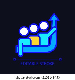 Common goal pixel perfect RGB color icon for dark theme. Motivation for success. Growth in group progress. Simple filled line drawing on night mode background. Editable stroke. Arial font used