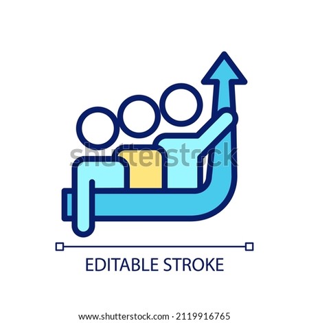 Common goal pixel perfect RGB color icon. Motivation for success. Growth in group progress. Isolated vector illustration. Simple filled line drawing. Editable stroke. Arial font used