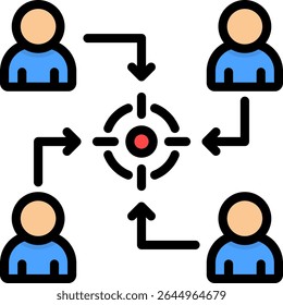 Ícone de metas comuns Ilustração do vetor de cor linear