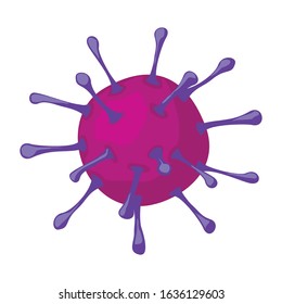 Common human virus or bacteria isolated on white background. Coronavirus cell disease infection medicine healthcare vector illustration