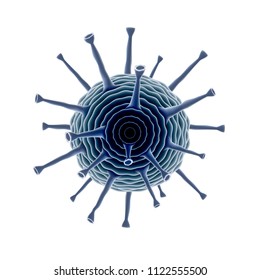 Common Human Virus Or Bacteria Under A Microscope Close Up. EPS10 Vector