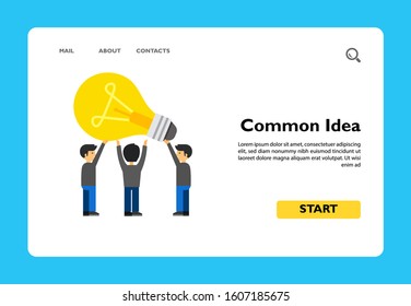 Common idea icon. Multicolored vector illustration of people having common idea