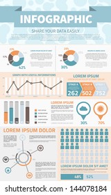 Common Infographic Template with graphs and icons