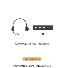 common infrastructure icons  symbol vector elements for infographic web