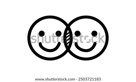 Common Interests , Black Isolated Silhouette