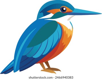 common kingfisher bird image vector art illustration 2