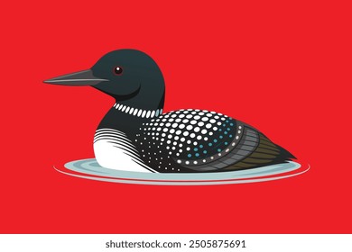 Common Loon bird vector art illustration