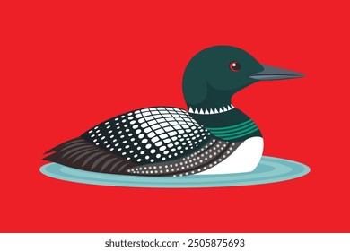 Common Loon bird vector art illustration