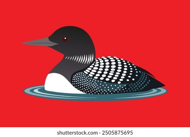 Ilustración de Arte vectorial de pájaro común Loon