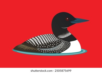 Common Loon bird vector art illustration