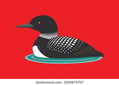 Common Loon bird vector art illustration