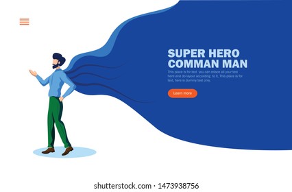 common man with super hero cape  vector illustration concept
