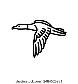 Common Merganser Outline Icon, Vector illustration