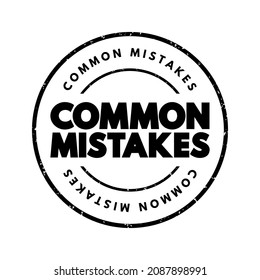 Common Mistakes Text Stamp, Concept Background