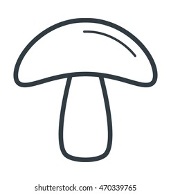 Common Mushroom Colored Line Vector Icon