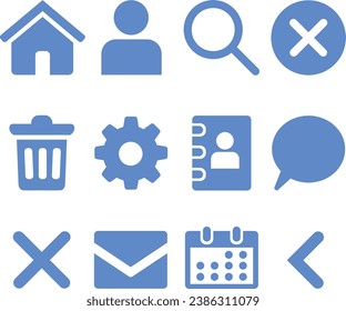 Menú de navegación común Iconos Pictogramas Vector