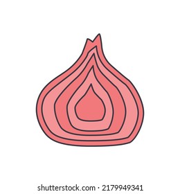 Common onion icon in color, isolated on white background 