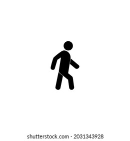 Common pedestrian icon. Man walking by foot. For maps, schemes, applications and infographics.