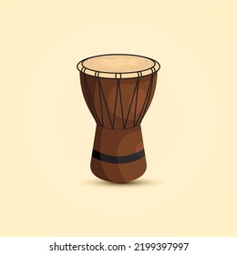 Ein gemeinsames Perkussionsinstrument in Zentralasien und Anatolien. Darbuka Vektorgrafik.