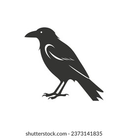 Common raven bird Icon on White Background - Simple Vector Illustration