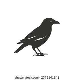 Common raven bird Icon on White Background - Simple Vector Illustration