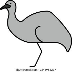 Common Rhea nandu bird animal wild Outline