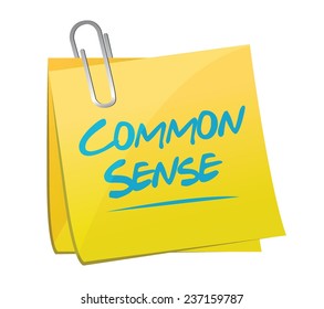 common sense memo post illustration design over a white background