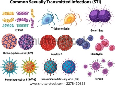 Common Sexually Transmitted Infections (STI) illustration