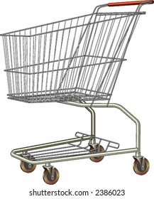 A common shopping cart. Isolated.