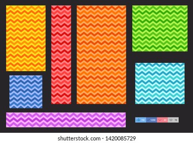 Common size web banners vector clipart isolated on dark background. Color banners 