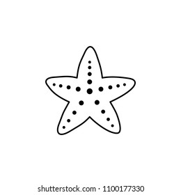 Common starfish or sea star fish marine life line art vector icon for apps and websites