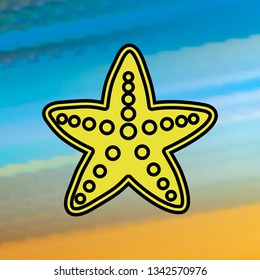 Common starfish or sea star fish marine mono color icon. Simple color vector of Summer icons for UI and UX, website or mobile application