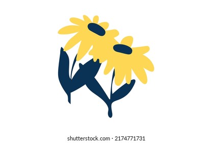 Common Sunflower Vector Illustration, Sunflower Icon Vector