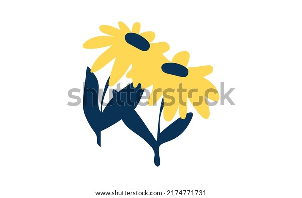 Common sunflower vector illustration, sunflower\
icon vector
