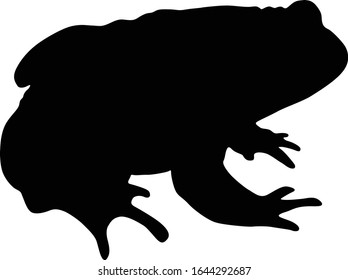 Common Toad (Bufo Bufo) Silhouette Vector Found In Map Of Europe