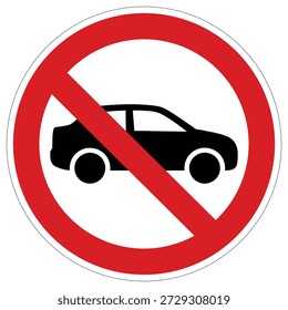 A common traffic notice signifying that vehicular access is restricted or entirely forbidden. Essential for pedestrian zones or private roads.